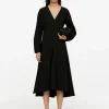 Flared Wool-Blend Midi Dress