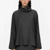 Folded-Neck Pinstripe Top
