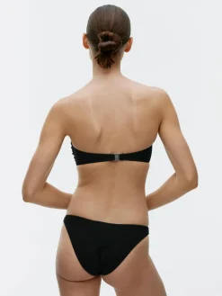 High-Waist Textured Bikini Briefs