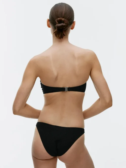 High-Waist Textured Bikini Briefs
