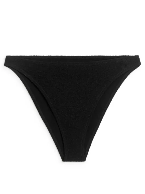 High-Waist Textured Bikini Briefs