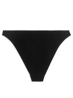 High-Waist Textured Bikini Briefs