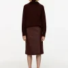 Midi Leather Skirt