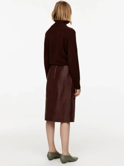 Midi Leather Skirt
