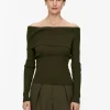Off-Shoulder Rib Top