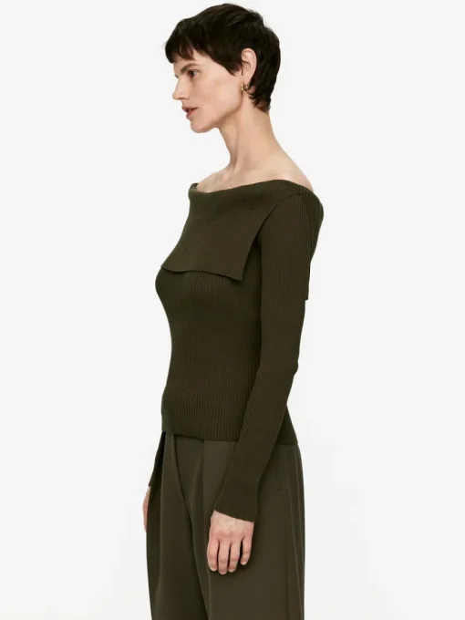 Off-Shoulder Rib Top