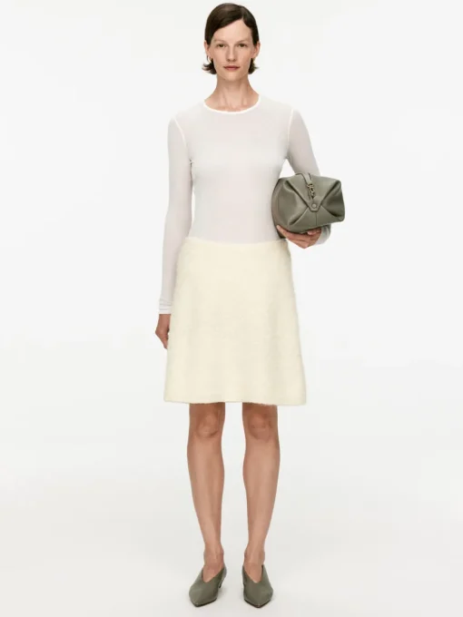 Reverse-Knit Mini Skirt