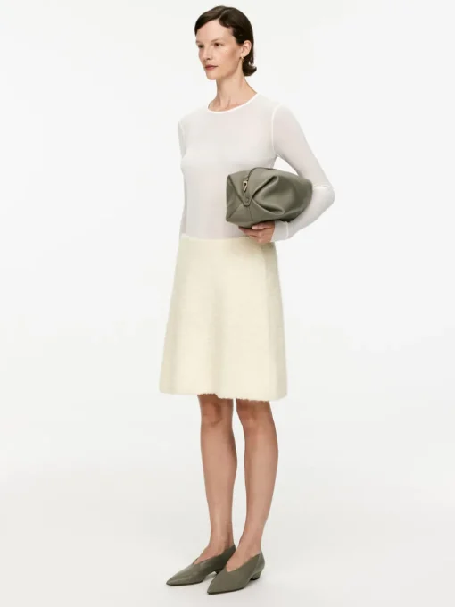 Reverse-Knit Mini Skirt