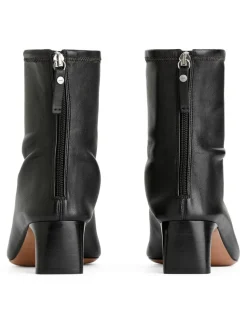 Stretch-Leather Sock Boots